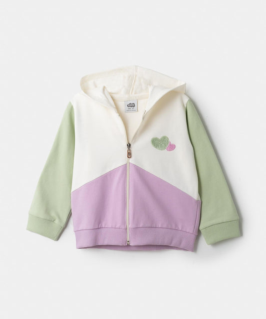 Blockfarben Zip-Up Hoodie