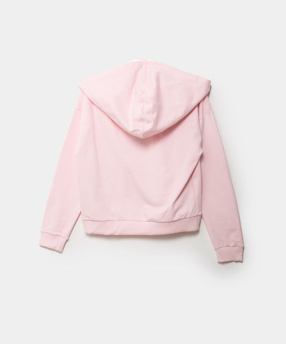 Rosa Hoodie mit Rollkragen